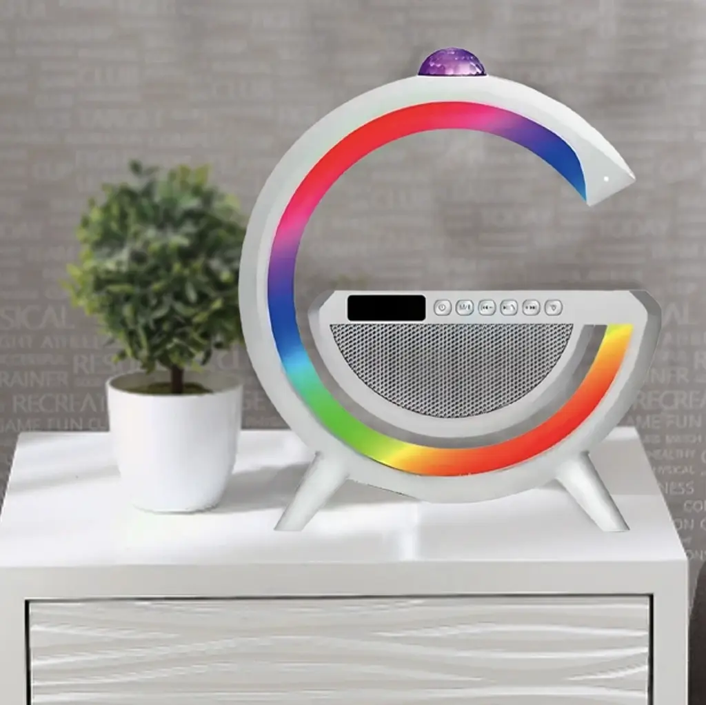Настільна смарт-лампа-нічник 3 в 1 RGB G2388 з бездротовою зарядкою ∙ Багатофункціональний нічник Bluetooth колонка RGB 2388 - фото 6