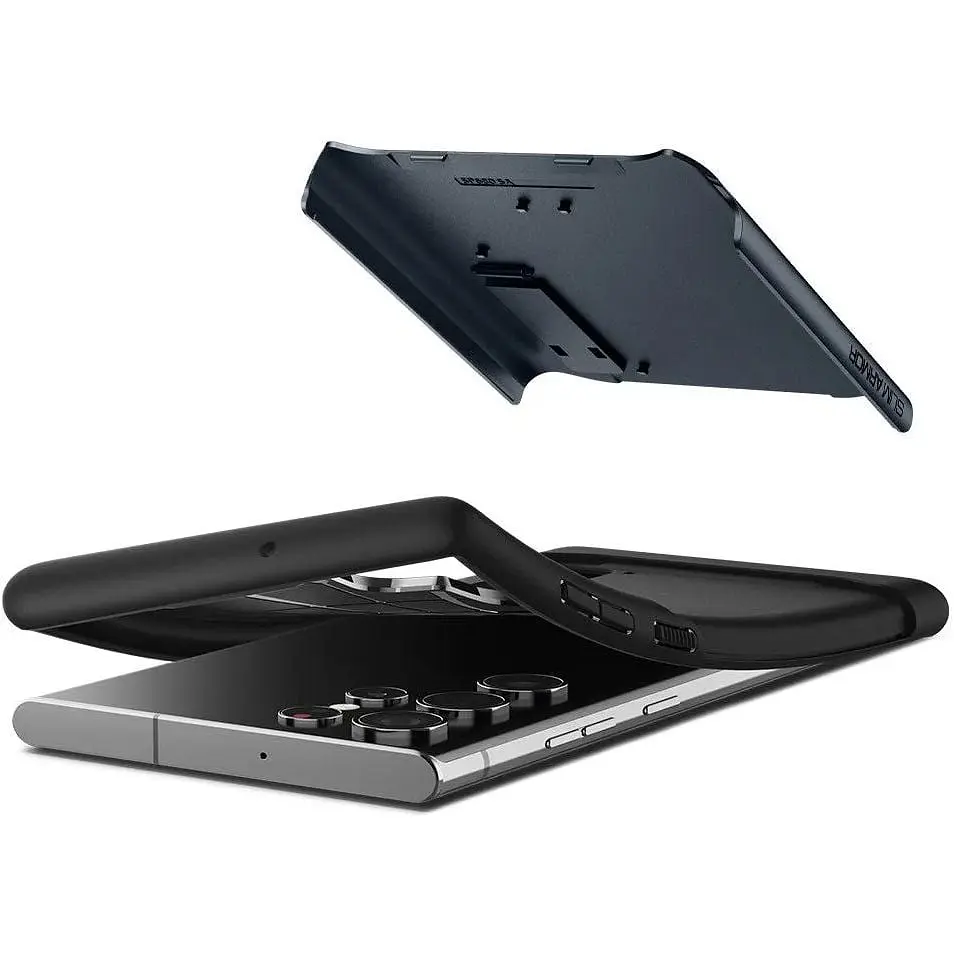 Чехол с подставкой Spigen Slim Armor для Samsung Galaxy S22 Ultra Slate ACS03944 - фото 9