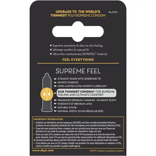 Презервативи Skyn Supreme Feel 3 шт ультратонкі, без латексу, з максимальним зволоженням - фото 2