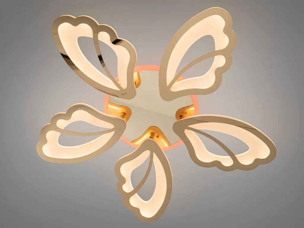 Стельова LED-люстра Diasha 8166/5G золото, 5 модулів, 80 Вт, 64 см, 10-16m2 - фото 2