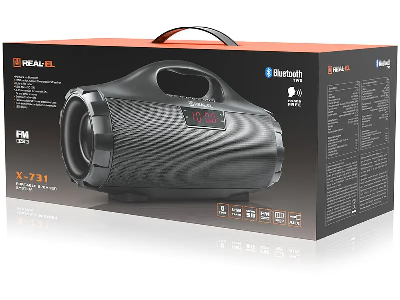 Портативна акустика REAL-EL X-731 Black (EL121600015) - фото 3