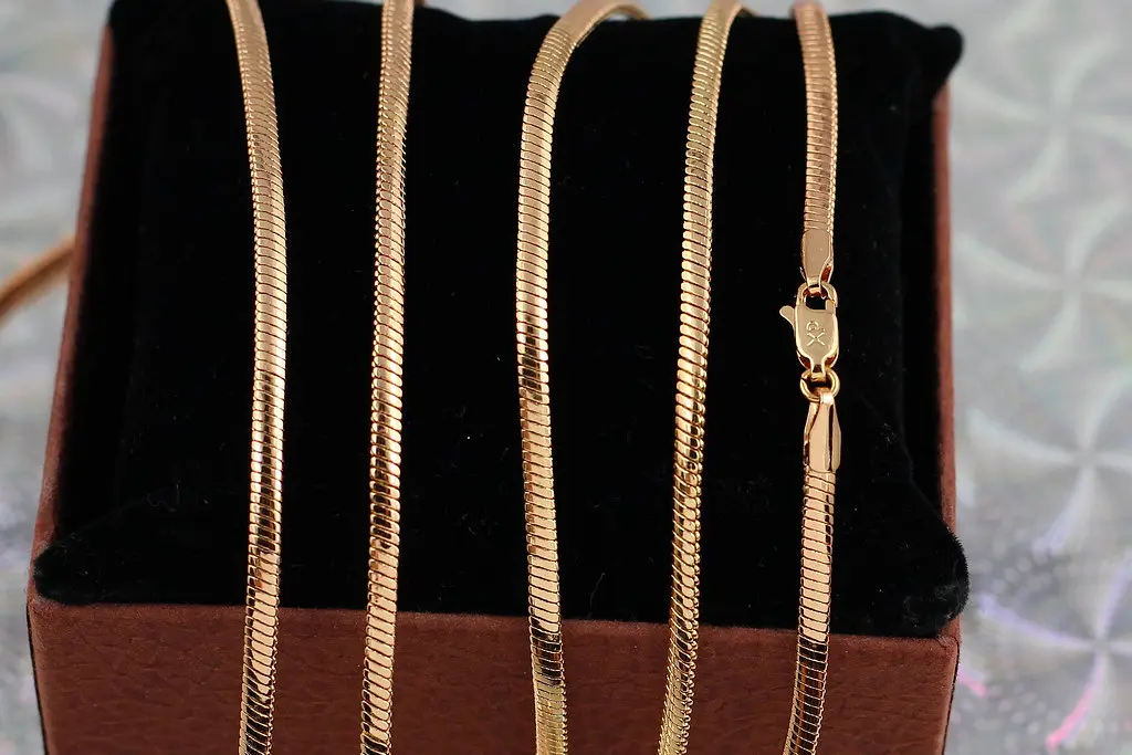Ланцюг Xuping Jewelry снейк об'ємний 45 см 3 мм золототистий