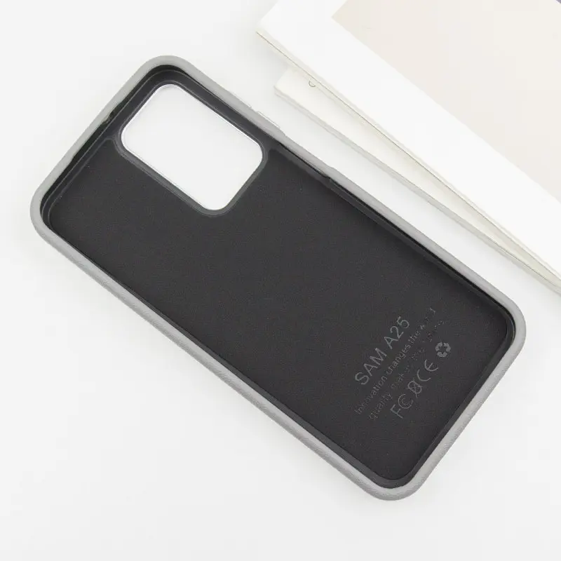 Кожаный чехол Leather Case Metal Buttons для Samsung Galaxy A15 4G/5G / M15 5G Titanium Gray - фото 4
