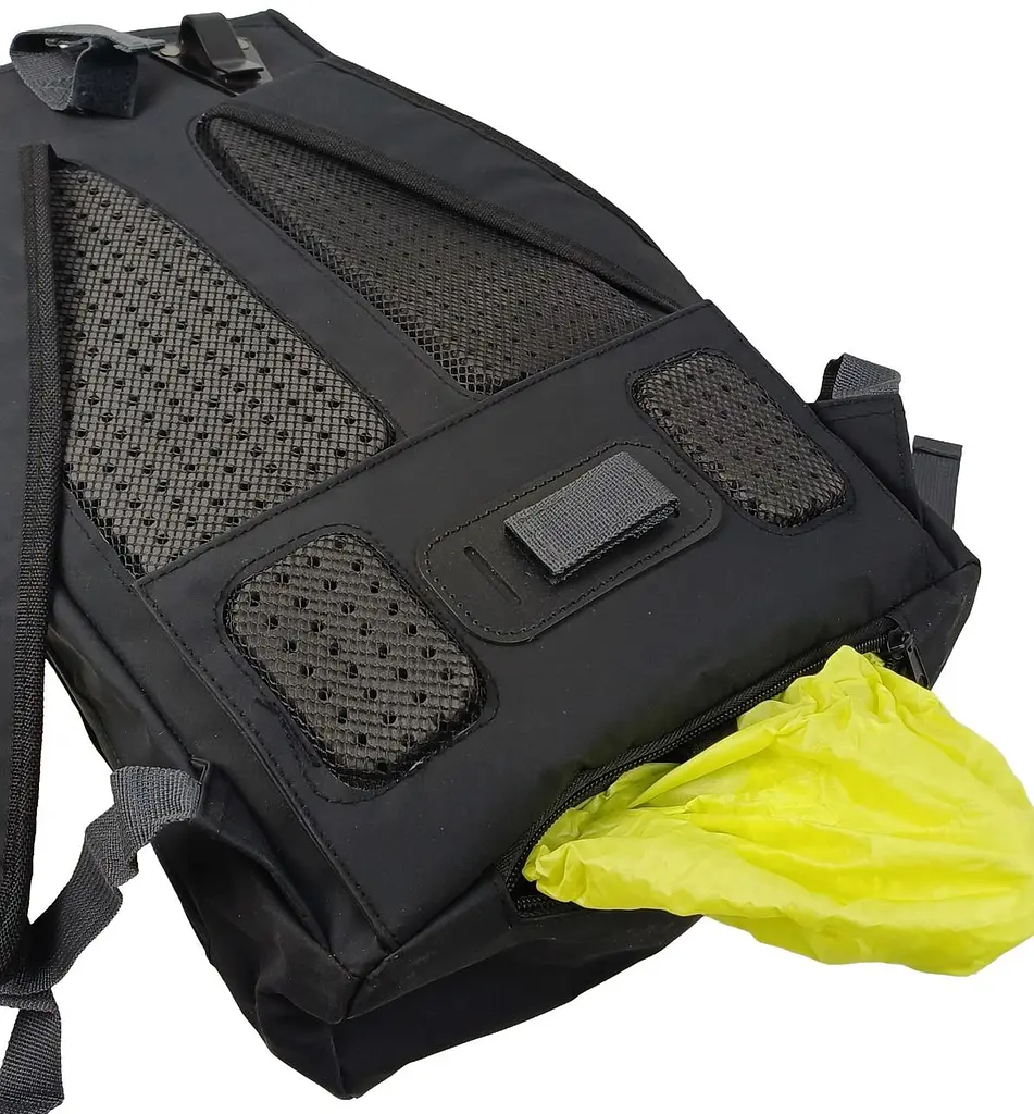 Сумка на багажник Bikemate 2в1, велорюкзак з дощовиком 22 л, чорна, до 8 кг - фото 9