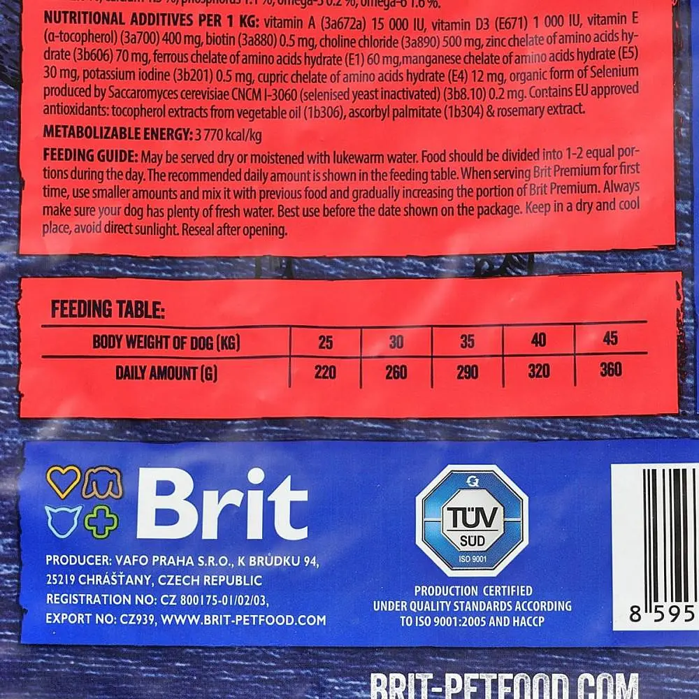 Сухой корм Brit Premium Dog Adult L 15 кг. универсальный корм класса для средних и крупных взрослых собак. - фото 4