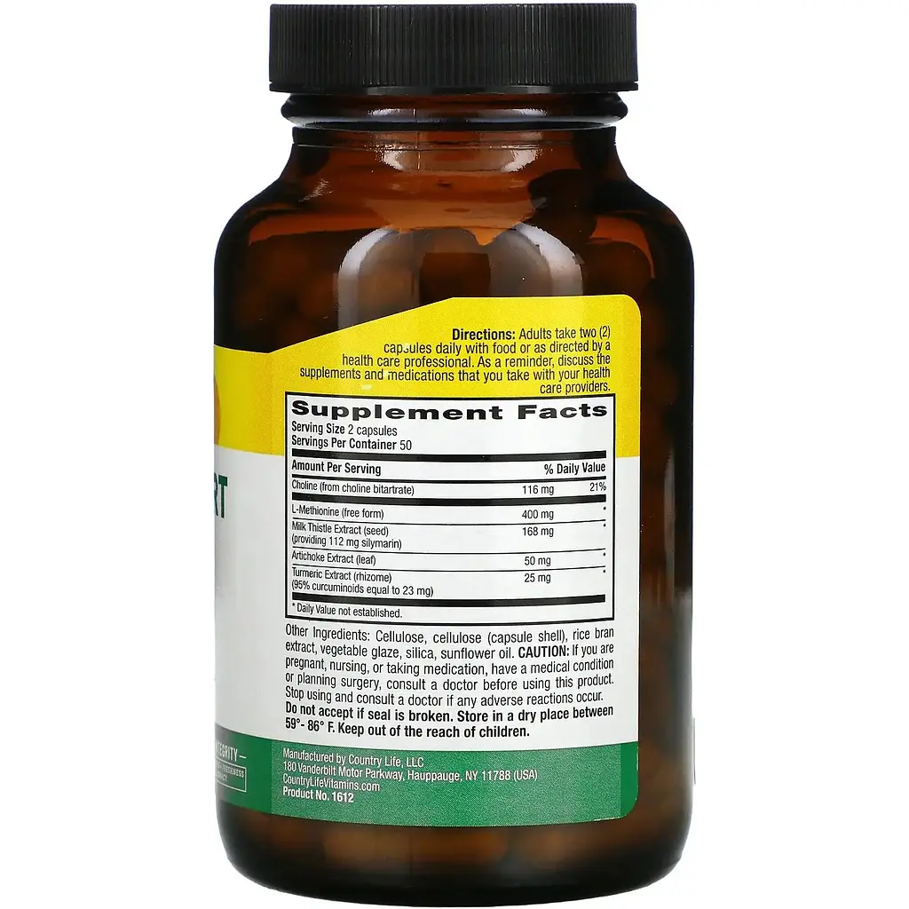 Натуральна добавка Country Life Liver Support Factors підтримки печінки 100 капсул - фото 2