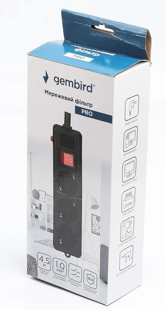 Сетевой фильтр SPG3-G-15B-PRO, 3 розетки (SPG3-G-15B-PRO) - фото 4