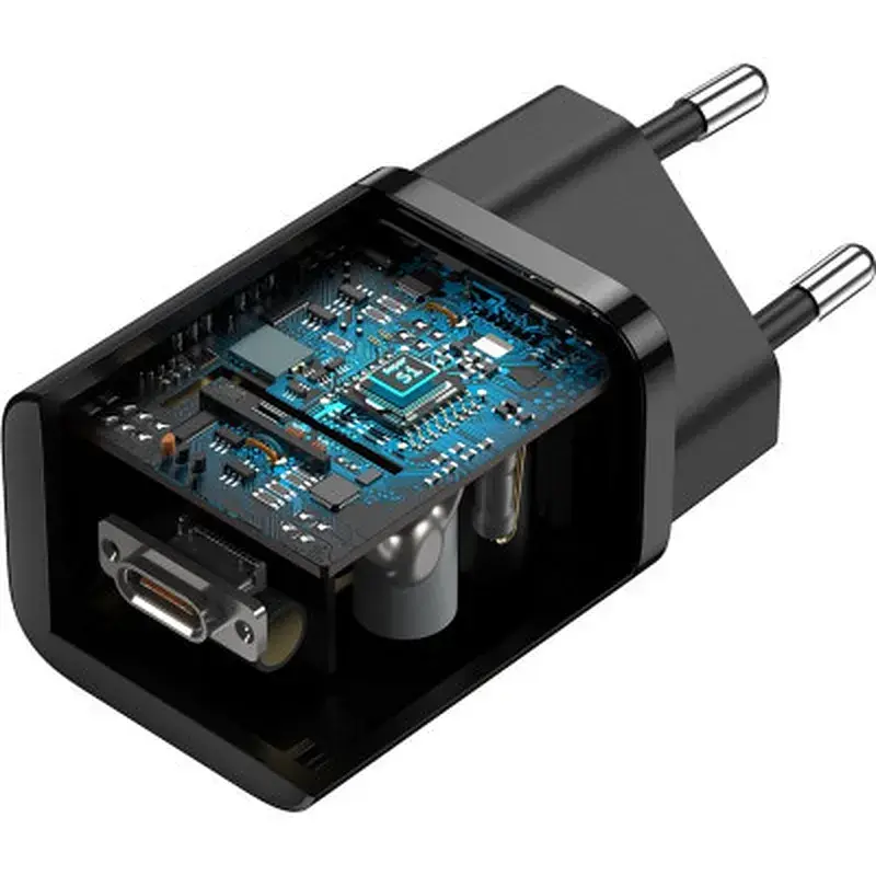 Зарядний пристрій Baseus 1xUSB 25W (USB-C) + Cable Type-C black (TZCCSUP-L01) - фото 6