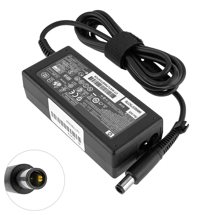 Блок живлення для ноутбука HP 19.5V, 3.33A, 65W, 7.4x5.0-PIN, black (без кабеля !) - фото 2