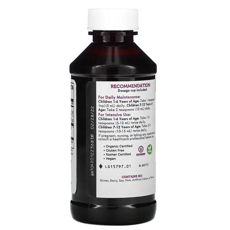 Натуральна добавка Nature's Way Organic Sambucus for Kids Standardized Elderberry Ягода 120 мл - фото 3