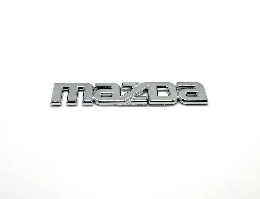 Емблема напис Mazda Хром 143х27 мм Пластик на скотчі (Завод) - фото 2
