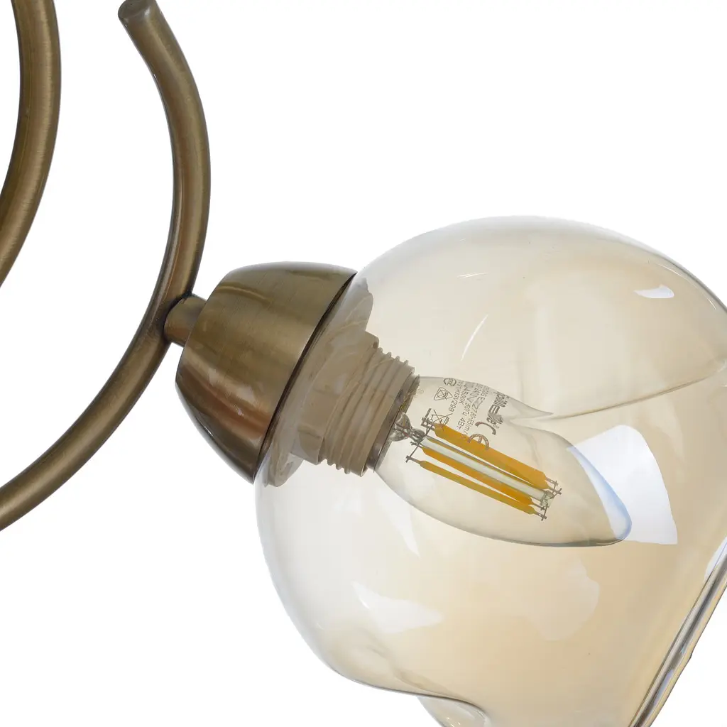 Люстра потолочная Brille в спальню E27 60W AB (LK-683C/3) - фото 3