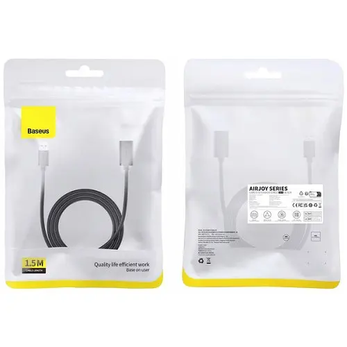 USB підовжувач Baseus AirJoy Series USB2.0 Extension Cable 0.5m чорний B00631100111-00 - фото 2