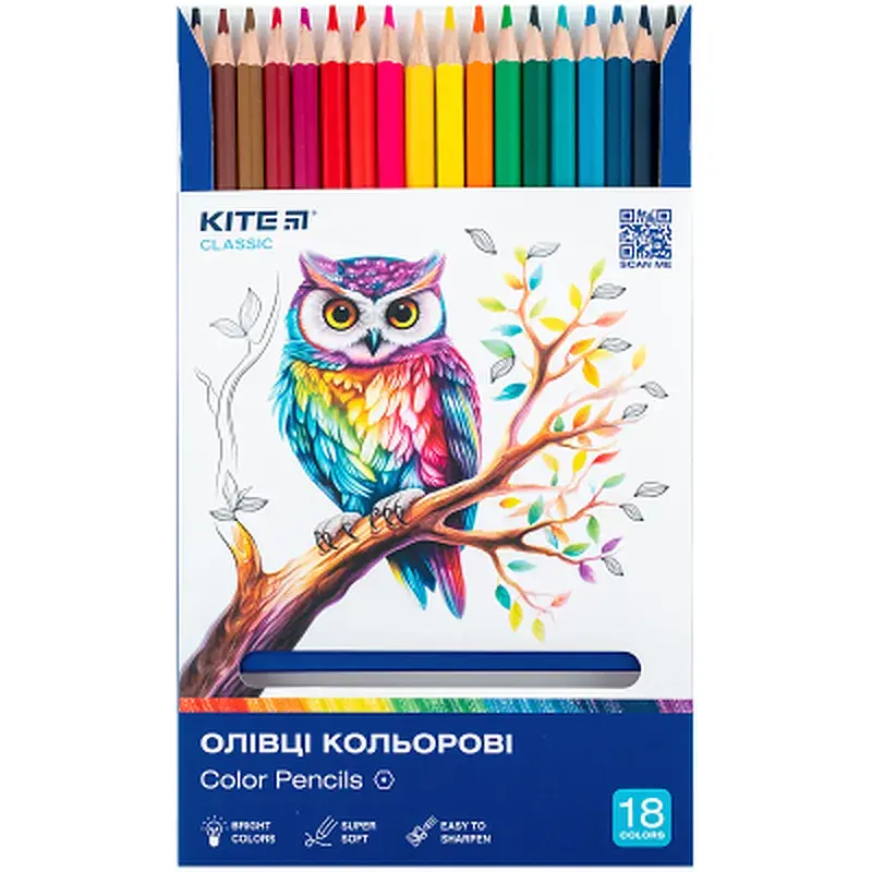 Олівці кольорові Kite Classic 18 кольорів (K-052) - фото 4