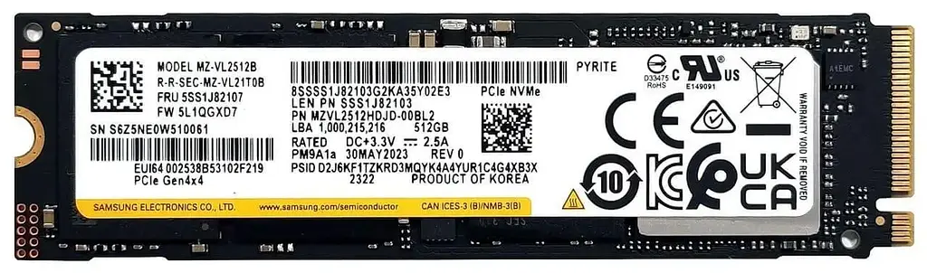 SSD M.2 накопичувач Samsung PM9A1a 1TB (MZ-VL21T0B) Б/В