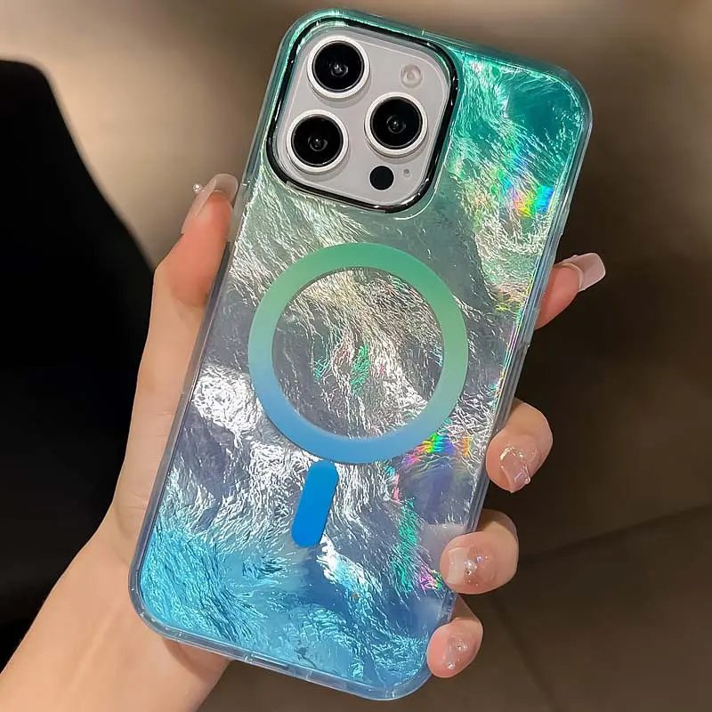 Чохол TPU Shiny Mountain (MagFit) для Apple iPhone 16 Pro Max (6.9) Green / Blue - фото 2