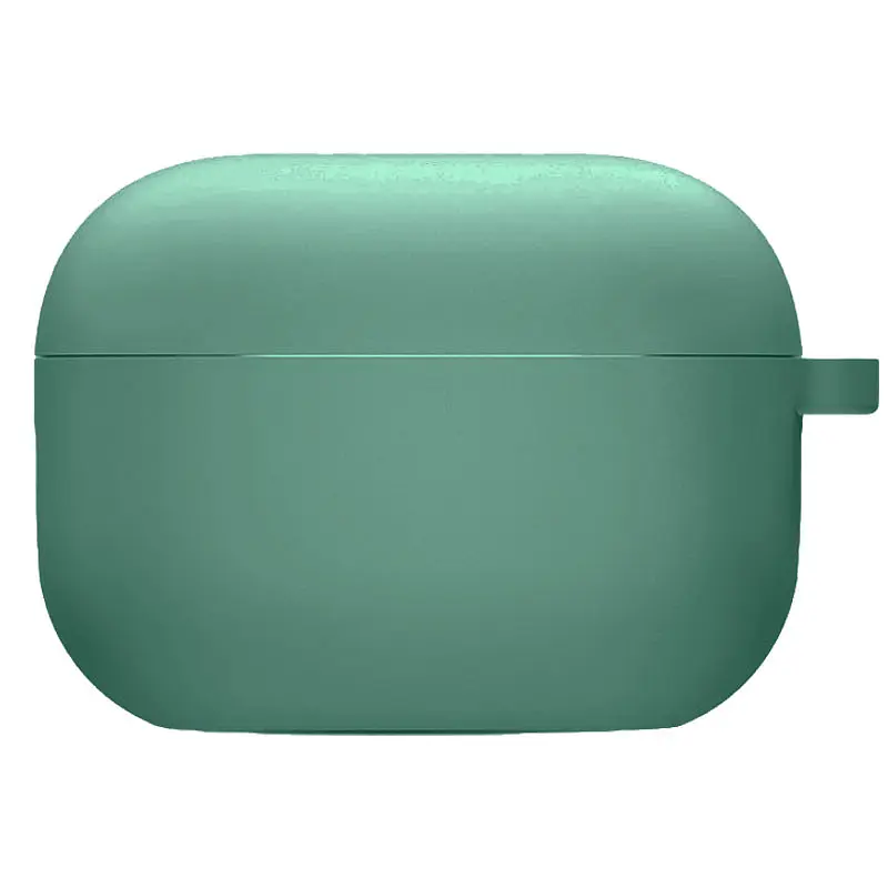 Силиконовый футляр с микрофиброй для наушников Airpods 4 Зеленый / Pine Needle - фото 2