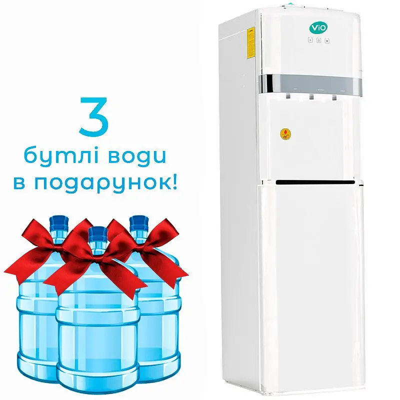 Кулер для води ViO Х601-FCB White, підлоговий з компресорним охолодженням, нижнє завантаження бутля - фото 4