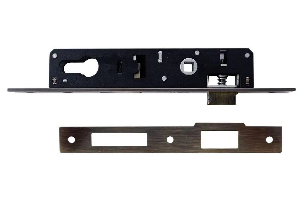 Замок врізний механізм дверей під циліндр FZB 85 x 20 мм AB - фото 4