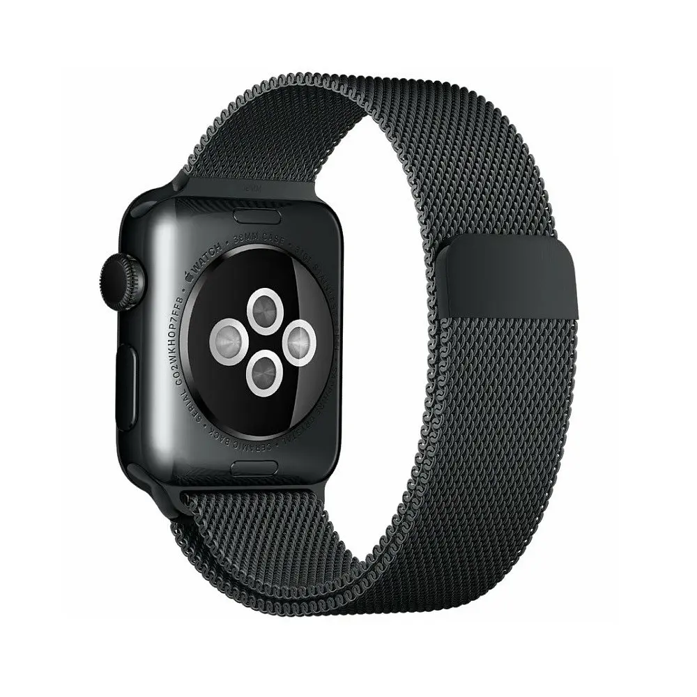 Ремінець Creasted для годинника Milanese loop steel bracelet Apple watch, 42 44 мм Black - фото 2