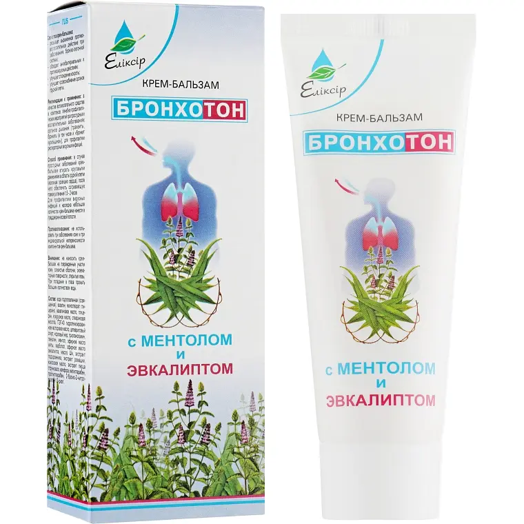  Крем-бальзам Elixir Бронхотон з ментолом та евкаліптом 75 мл - фото 2
