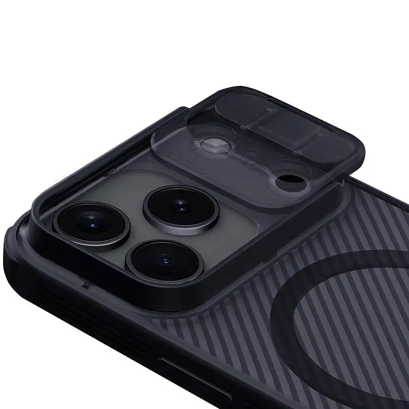 Карбонова накладка Nillkin CamShield Pro Magnetic для Apple iPhone 17 Pro Max (6.9) Transparent black - фото 4
