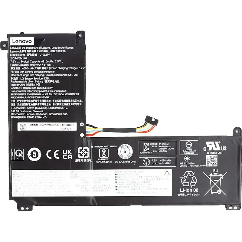 Акумулятор для ноутбуків LENOVO IdeaPad 1-11IGL05 (L19L2PF1) 7.6V 4210mAh (original) (NB481330) - фото 2