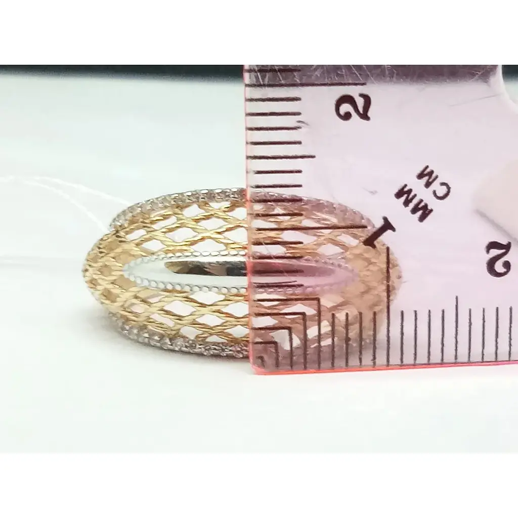 Золотое кольцо Tango с фианитами. 380107 18,5 - фото 5