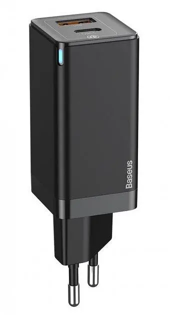 Сетевое зарядное устройство Baseus GaN2 Q.Charger 1USB + 1Type-C + Cable Type-C 45W CCGAN-Q01 Black - фото 2