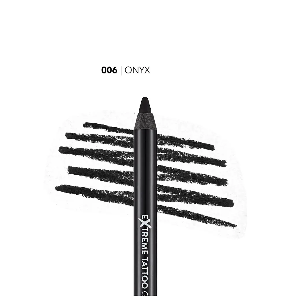 Гелевий олівець для очей Flormar Extreme Tattoo Gel Pencil, 06 Onyx Чорний - фото 2
