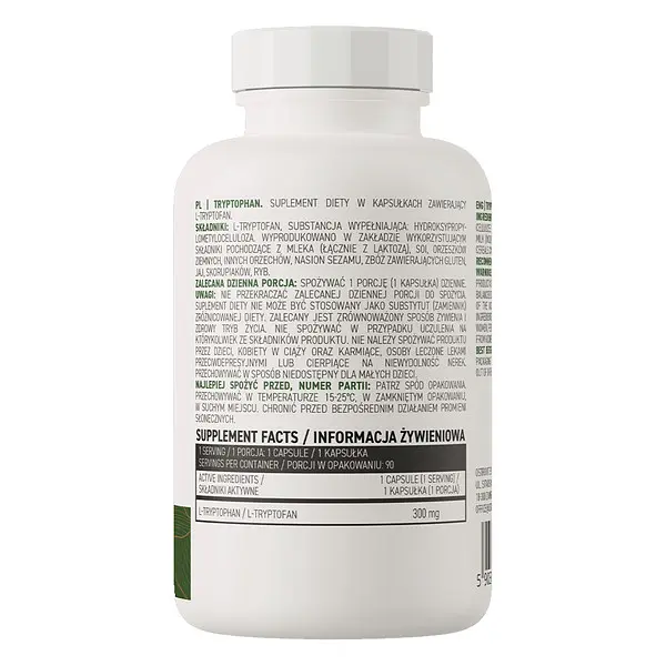 Триптофан Tryptophan 300 mg 90 капсул OstroVit vit0004846 - фото 2