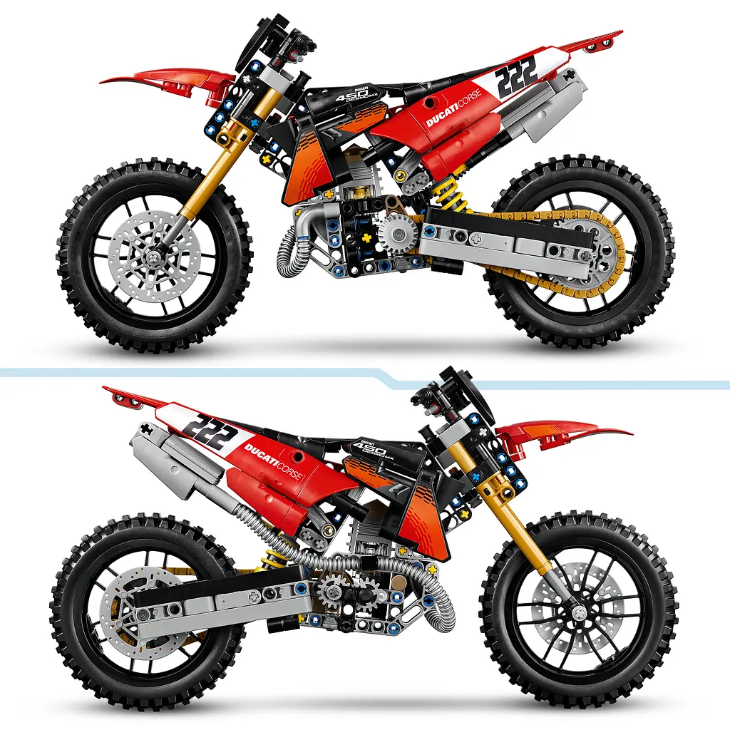 Конструктор LEGO Technic Мотоцикл Ducati Desmo450 MX Factory 457 ел. (42238) - фото 7