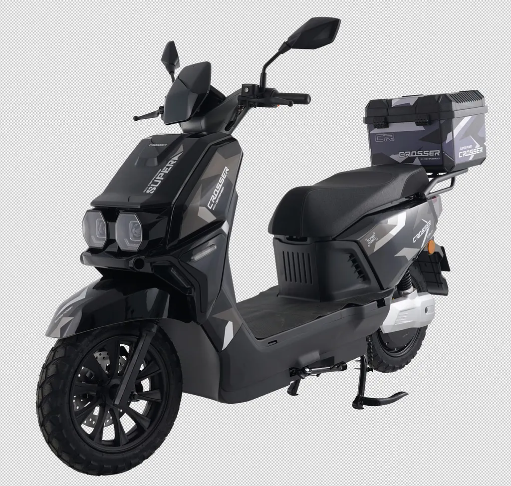 Электроскутер Двухместный Crosser CR17 (2500W, Графеновая батарея 72V/35Ah) Черный - фото 2