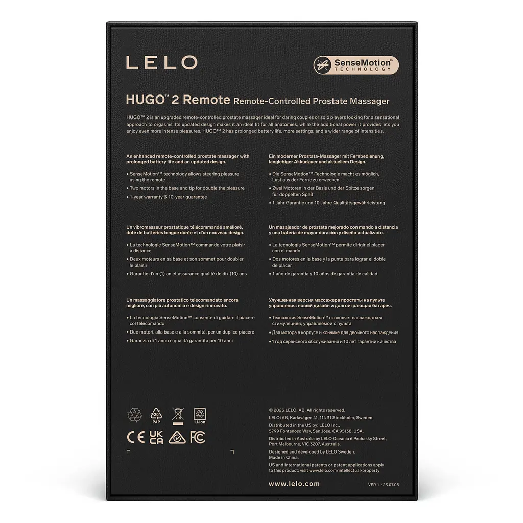 Стимулятор простати LELO Hugo 2 Remote, 10.7 см чорний - фото 4