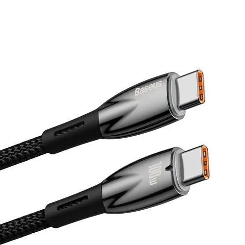 PD кабель Baseus Glimmer Series Fast Charging Data Cable Type-C to Type-C 100W 1m чорний CADH000701 - фото 4