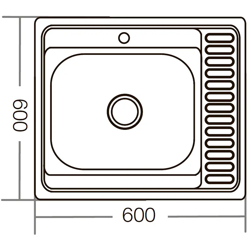 Мийка кухонна ZERIX Z6060R-04-160E satin (ZM0609) - фото 3