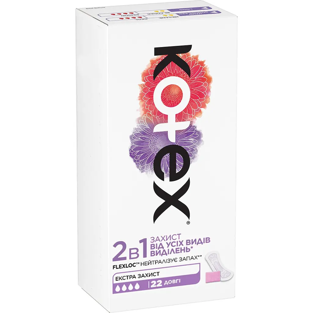 Прокладки ежедневные Kotex Extra Protect 2 в 1 длинные для легкой степени недержания 22 шт. - фото 2