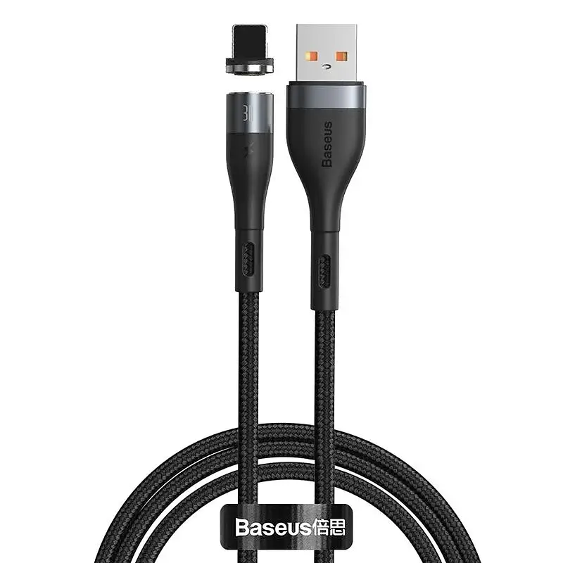 Кабель Baseus USB Lightning Magnetic 2.4 A Zinc color 1 m - фото 5