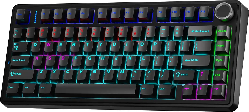 Клавіатура Aula F75 KRGD Blue EN/UA Black, USB, кабель 1.8 м, 327 x 143 x 43.1 мм, RGB підсвічування, кількість клавіш 80 (6948391202846) - фото 2
