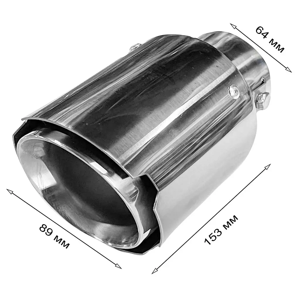 Насадка на глушник Vitol 153x64x89 мм Хром (НГ-1128) - фото 2