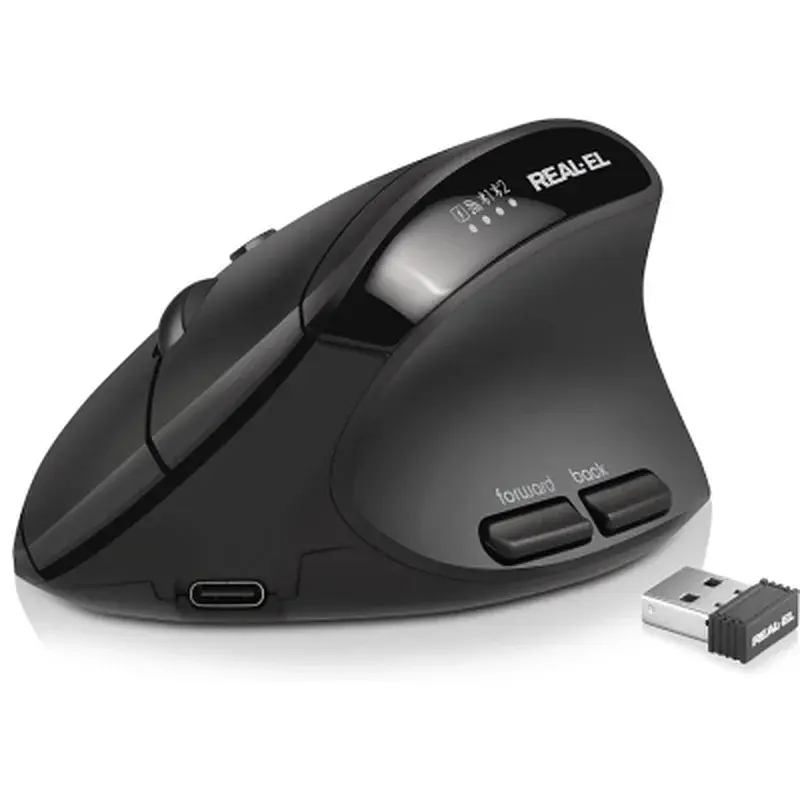 Мишка REAL-EL RM-490W Wireless/Bluetooth Black (EL123200058) - фото 2