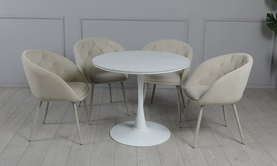 Стілець Prestol Юнік метал сидіння тканина 570x570x810 бежевий - фото 9