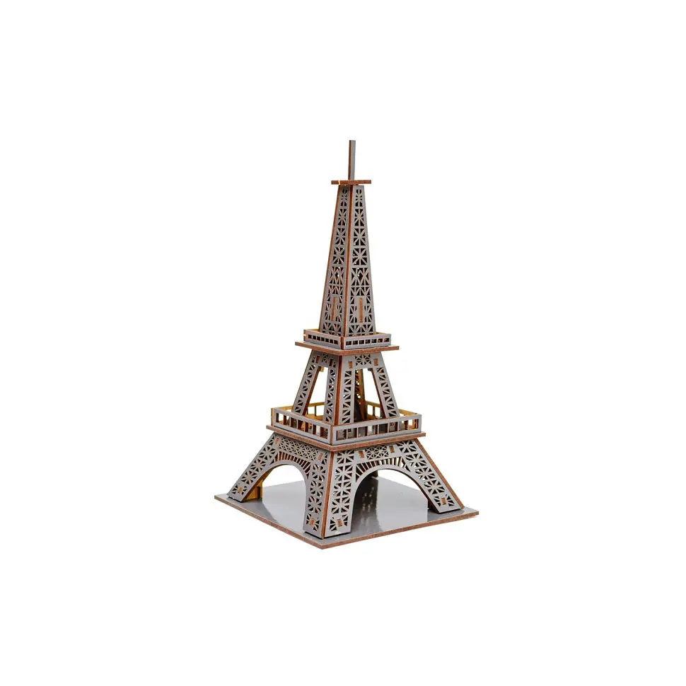 Дерев'яний 3D конструктор "Ейфелева вежа" Puz-00925, 58 деталей - фото 2