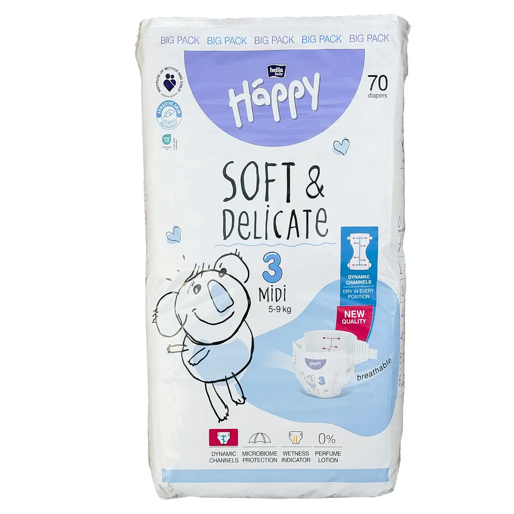 Підгузки Bella Baby Happy Soft Delicate 3 Midi (5 - 9 кг), 70 шт