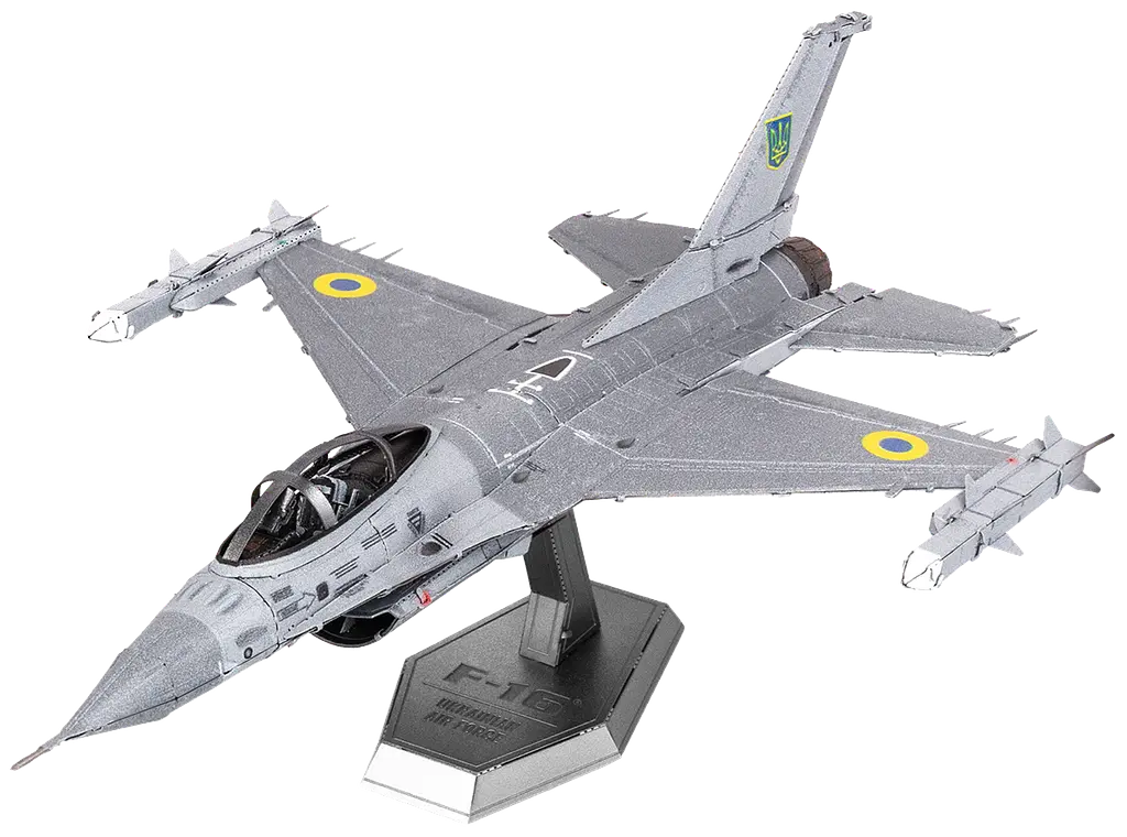 Металевий 3D конструктор "Винищувач F-16 Fighting Falcon на озброєнні Повітряних Сил України" (ME1046U)