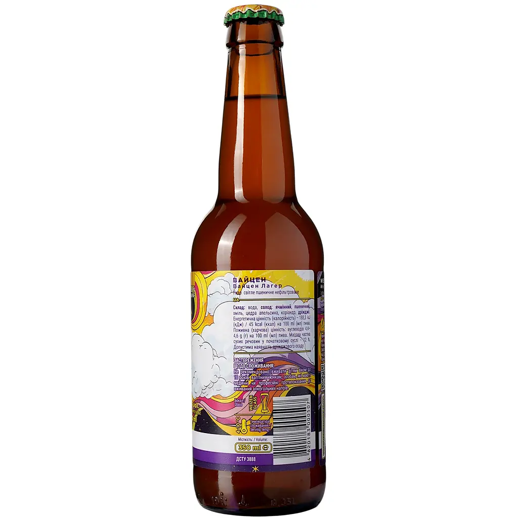 Пиво Volynski Browar Weizen, світле, нефільтроване, 4,9%, 0,35 л - фото 3