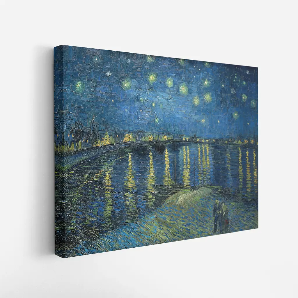 Інтер'єрна картина Зоряна ніч над Роною, Вінсент ван Гог, Vincent van Gogh, Starry Night, інтер'єрний декор, 45×60 см (id6660) - фото 2