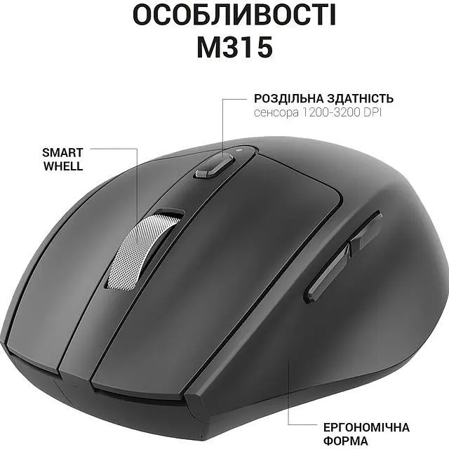 Миша OfficePro M315B Wireless Black [144316] - фото 7