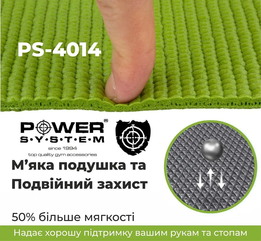 Килимок для йоги та фітнесу (PS-4014) Power system 173х61х0,6 см fit0007492 - фото 2