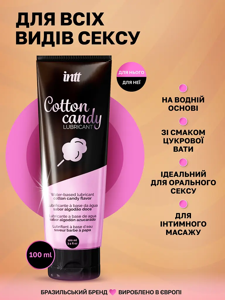 Оральний лубрикант Intt 100 мл (солодка вата) - фото 2